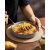 imagefamiware Mercury Pasta Bowls Set of 8 33 oz Large Salad Bowls Ceramic Pasta Plates Bowls Serving Bowls for Kitchen Microwave ampamp Dishwasher Safe Dark GrayLight Gray