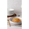 imagefamiware Mercury Pasta Bowls Set of 8 33 oz Large Salad Bowls Ceramic Pasta Plates Bowls Serving Bowls for Kitchen Microwave ampamp Dishwasher Safe Dark GrayWhite