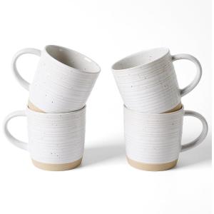 imagefamiware Coffee Mugs Set of 6 Milkyway 13 oz Mug Set Ceramic Cup Set with Handle for Coffee Tea Cocoa Milk Matte WhiteConstellationWhite