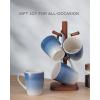 imagefamiware Coffee Mugs Set 13 oz Mug Set of 4 Stoneware Cups for Latte Hot Tea Mocha Cocoa Cappuccino Microwave and Dishwasher Safe Glacier Series Sage GreenGlacierAzure Blue