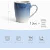 imagefamiware Coffee Mugs Set 13 oz Mug Set of 4 Stoneware Cups for Latte Hot Tea Mocha Cocoa Cappuccino Microwave and Dishwasher Safe Glacier Series Sage GreenGlacierAzure Blue