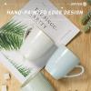 imagefamiware Coffee Mugs Set 13 oz Mug Set of 4 Stoneware Cups for Latte Hot Tea Mocha Cocoa Cappuccino Microwave and Dishwasher Safe Glacier Series Sage GreenJupiterMulticolor