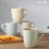 imagefamiware Coffee Mugs Set 13 oz Mug Set of 4 Stoneware Cups for Latte Hot Tea Mocha Cocoa Cappuccino Microwave and Dishwasher Safe Glacier Series Sage GreenJupiterMulticolor