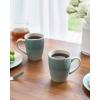 imagefamiware Coffee Mugs Set 13 oz Mug Set of 4 Stoneware Cups for Latte Hot Tea Mocha Cocoa Cappuccino Microwave and Dishwasher Safe Glacier Series Sage GreenGlacierAqua