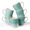 imagefamiware Coffee Mugs Set 13 oz Mug Set of 4 Stoneware Cups for Latte Hot Tea Mocha Cocoa Cappuccino Microwave and Dishwasher Safe Glacier Series Sage GreenGlacierAqua