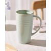 imagefamiware Jupiter Large Coffee Mug 20oz Coffee Mug with Lid Ceramic Mugs Set of 2 Cup Set with Handle for Latte Tea Cocoa Milk Home ampamp Office Microwave and Dishwasher Safe Vanilla WhiteLight Green