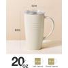 imagefamiware Jupiter Large Coffee Mug 20oz Coffee Mug with Lid Ceramic Mugs Set of 2 Cup Set with Handle for Latte Tea Cocoa Milk Home ampamp Office Microwave and Dishwasher Safe Vanilla WhiteVanilla White