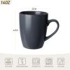 imagefamiware Venus Coffee Mugs for 6 14 oz Mug Set Dringking Cup with Handle for Coffee Tea Cocoa Milk Dark GreenCharcoal