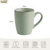 imagefamiware Venus Coffee Mugs for 6 14 oz Mug Set Dringking Cup with Handle for Coffee Tea Cocoa Milk Dark GreenLight Green