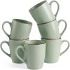 imagefamiware Venus Coffee Mugs for 6 14 oz Mug Set Dringking Cup with Handle for Coffee Tea Cocoa Milk Dark GreenLight Green
