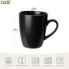 imagefamiware Venus Coffee Mugs for 6 14 oz Mug Set Dringking Cup with Handle for Coffee Tea Cocoa Milk Dark GreenMatte Black