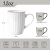 imagefamiware Venus Coffee Mugs for 6 14 oz Mug Set Dringking Cup with Handle for Coffee Tea Cocoa Milk Dark GreenWhite Stripe