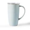 imagefamiware Jupiter Large Coffee Mug 20oz Coffee Mug with Lid Ceramic Mugs Set of 2 Cup Set with Handle for Latte Tea Cocoa Milk Home ampamp Office Microwave and Dishwasher Safe Vanilla WhiteLight Blue