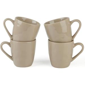 imagefamiware Coffee Mugs Set 13 oz Mug Set of 4 Stoneware Cups for Latte Hot Tea Mocha Cocoa Cappuccino Microwave and Dishwasher Safe Glacier Series Sage GreenMarsCinnamon Brown