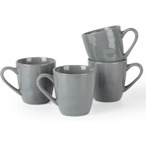 imagefamiware Coffee Mugs Set 13 oz Mug Set of 4 Stoneware Cups for Latte Hot Tea Mocha Cocoa Cappuccino Microwave and Dishwasher Safe Glacier Series Sage GreenMarsDark Gray