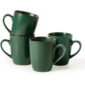 imagefamiware Venus Coffee Mugs for 6 14 oz Mug Set Dringking Cup with Handle for Coffee Tea Cocoa Milk Dark GreenDark Green