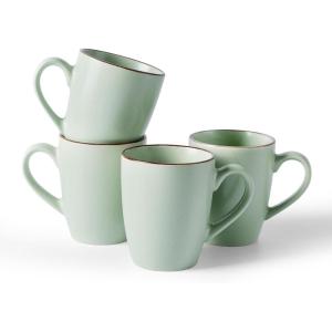 imagefamiware Venus Coffee Mugs for 6 14 oz Mug Set Dringking Cup with Handle for Coffee Tea Cocoa Milk Dark GreenLight Green