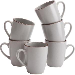 imagefamiware Venus Coffee Mugs for 6 14 oz Mug Set Dringking Cup with Handle for Coffee Tea Cocoa Milk Dark GreenLigth Gray