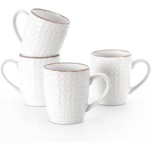 imagefamiware Venus Coffee Mugs for 6 14 oz Mug Set Dringking Cup with Handle for Coffee Tea Cocoa Milk Dark GreenWhite Circle