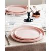 imageFamiware Milkyway Stoneware Dinnerware Sets with Mugs Service for 4 16pcs Plates and Bowls Sets Scratch Resistant Microwave and Dishwasher Safe Dishes Set WhiteLight Pink