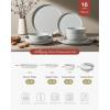 imageFamiware Milkyway Stoneware Dinnerware Sets with Mugs Service for 4 16pcs Plates and Bowls Sets Scratch Resistant Microwave and Dishwasher Safe Dishes Set WhiteLight Gray