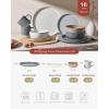 imageFamiware Milkyway Stoneware Dinnerware Sets with Mugs Service for 4 16pcs Plates and Bowls Sets Scratch Resistant Microwave and Dishwasher Safe Dishes Set WhiteMulticolor