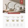 imageFamiware Milkyway Stoneware Dinnerware Sets with Mugs Service for 4 16pcs Plates and Bowls Sets Scratch Resistant Microwave and Dishwasher Safe Dishes Set WhiteMatte Beige White