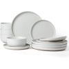 imageFamiware Milkyway Stoneware Dinnerware Sets with Mugs Service for 4 16pcs Plates and Bowls Sets Scratch Resistant Microwave and Dishwasher Safe Dishes Set WhiteWhite