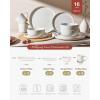 imageFamiware Milkyway Stoneware Dinnerware Sets with Mugs Service for 4 16pcs Plates and Bowls Sets Scratch Resistant Microwave and Dishwasher Safe Dishes Set WhiteWhite