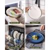 imagefamiware Star Dinnerware Set Plates and Bowls Sets for 4 12pcs Ribbed Stoneware Dishes  Chip ampamp Scratch Resistant Microwave ampamp Dishwasher Safe Multicolor  Cappuccino White ampamp Smoky BlueCappuccino White