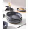 imagefamiware Milkyway Pasta Bowls Set of 4 85quot Large Salad Bowls Double Reactive Glaze Sturdy ampamp Stackable Ideal for Housewarming Festivals Light GreenMatte Dark Charcoal