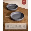 imagefamiware Milkyway Pasta Bowls Set of 4 85quot Large Salad Bowls Double Reactive Glaze Sturdy ampamp Stackable Ideal for Housewarming Festivals Light GreenDark Gray