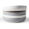 imagefamiware Milkyway Pasta Bowls Set of 4 85quot Large Salad Bowls Double Reactive Glaze Sturdy ampamp Stackable Ideal for Housewarming Festivals Light GreenWhite  Dark Gray