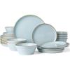 imageFamiware Saturn Plates and Bowls Dish Sets for 6 18 Pieces Stoneware Dinnerware Set with HandPainted Trim  Chip ampamp Scratch Resistant Microwave ampamp Dishwasher Safe Ceramic Dishes Light BlueLight Blue