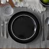 imageFamiware Saturn Plates and Bowls Dish Sets for 6 18 Pieces Stoneware Dinnerware Set with HandPainted Trim  Chip ampamp Scratch Resistant Microwave ampamp Dishwasher Safe Ceramic Dishes Light BlueBlack