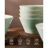 imageFamiware Saturn Plates and Bowls Dish Sets for 6 18 Pieces Stoneware Dinnerware Set with HandPainted Trim  Chip ampamp Scratch Resistant Microwave ampamp Dishwasher Safe Ceramic Dishes Light BlueLight Green