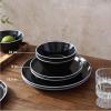 imageFamiware Saturn Plates and Bowls Dish Sets for 6 18 Pieces Stoneware Dinnerware Set with HandPainted Trim  Chip ampamp Scratch Resistant Microwave ampamp Dishwasher Safe Ceramic Dishes Light BlueBlack