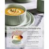 imageFamiware Star Dinnerware Set with Pasta Bowls Service for 6 24 Pieces Ribbed Stoneware Plates and Double Bowls Sets with Trim  Chip ampamp Scratch Resistant Microwave ampamp Dishwasher Safe Dishes WhiteMatte Sage Green