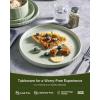 imageFamiware Star Dinnerware Set with Pasta Bowls Service for 6 24 Pieces Ribbed Stoneware Plates and Double Bowls Sets with Trim  Chip ampamp Scratch Resistant Microwave ampamp Dishwasher Safe Dishes WhiteMatte Sage Green