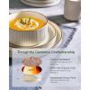 imageFamiware Star Dinnerware Set with Pasta Bowls Service for 6 24 Pieces Ribbed Stoneware Plates and Double Bowls Sets with Trim  Chip ampamp Scratch Resistant Microwave ampamp Dishwasher Safe Dishes WhiteCream
