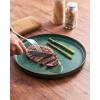 image:imageFamiware Nebula Ridge Stoneware Dinnerware Sets for 6 Plates and Bowls Sets 18 Pieces Dishes Set Microwave and Dishwasher Safe Kitchen Plates Matte BlackDark Green