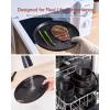 image:imageFamiware Nebula Ridge Stoneware Dinnerware Sets for 6 Plates and Bowls Sets 18 Pieces Dishes Set Microwave and Dishwasher Safe Kitchen Plates Matte BlackMatte Black