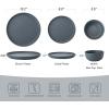 image:imageFamiware Nebula Ridge Stoneware Dinnerware Sets for 6 Plates and Bowls Sets 18 Pieces Dishes Set Microwave and Dishwasher Safe Kitchen Plates Matte BlackSpeckled Charcoal