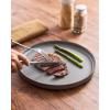 image:imageFamiware Nebula Ridge Stoneware Dinnerware Sets for 6 Plates and Bowls Sets 18 Pieces Dishes Set Microwave and Dishwasher Safe Kitchen Plates Matte BlackDark Gray