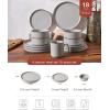 image:imageFamiware Nebula Ridge Stoneware Dinnerware Sets for 6 Plates and Bowls Sets 18 Pieces Dishes Set Microwave and Dishwasher Safe Kitchen Plates Matte BlackLight Gray