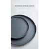 image:imageFamiware Nebula Ridge Stoneware Dinnerware Sets for 6 Plates and Bowls Sets 18 Pieces Dishes Set Microwave and Dishwasher Safe Kitchen Plates Matte BlackSpeckled Charcoal