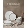 image:imageFamiware Saturn Dinnerware Sets for 4 12 Pieces Stoneware Plates and Bowls Dish Set  Chip and Scratch Resistant Microwave and Dishwasher Safe Tableware Dark GraySpeckled White