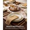 image:imageFamiware Saturn Dinnerware Sets for 4 12 Pieces Stoneware Plates and Bowls Dish Set  Chip and Scratch Resistant Microwave and Dishwasher Safe Tableware Dark GrayVanilla White