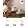 image:imageFamiware Saturn Dinnerware Sets for 4 12 Pieces Stoneware Plates and Bowls Dish Set  Chip and Scratch Resistant Microwave and Dishwasher Safe Tableware Dark GrayMulticolor