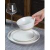 image:imageFamiware Saturn Dinnerware Sets for 4 12 Pieces Stoneware Plates and Bowls Dish Set  Chip and Scratch Resistant Microwave and Dishwasher Safe Tableware Dark GrayWhite Speckled 